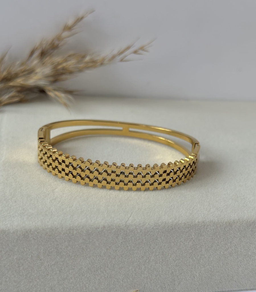 Golden Weave Cuff Bangle