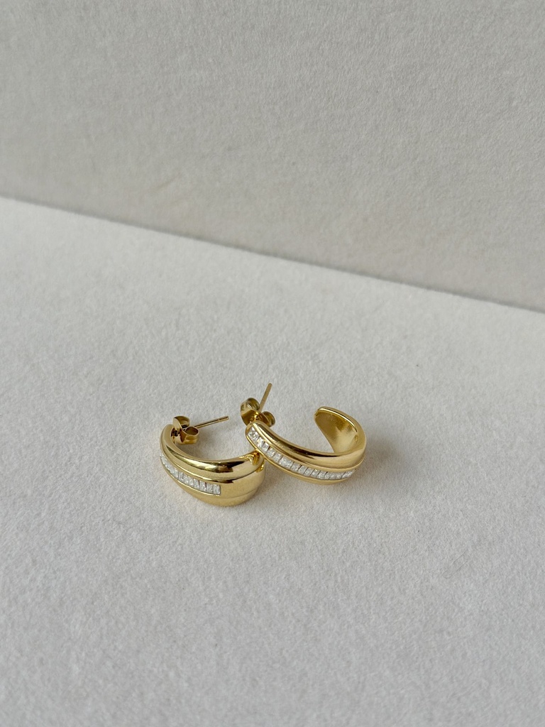 Aurora Crystal Huggie Earrings