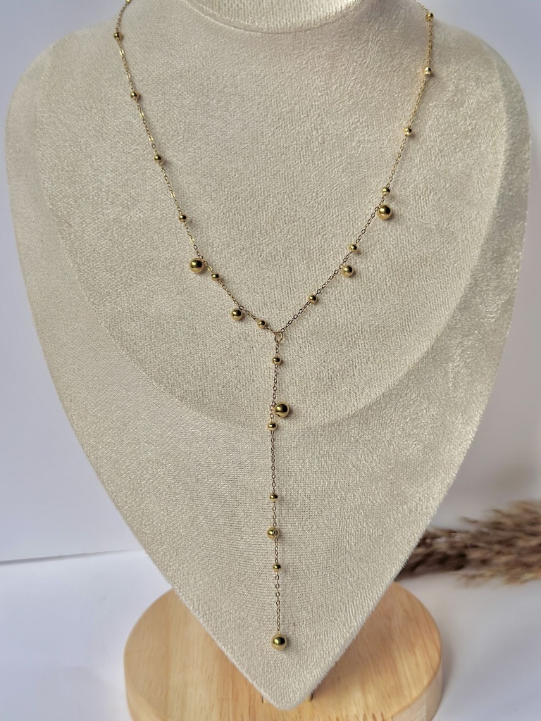 Golden Cascade Lariat Necklace