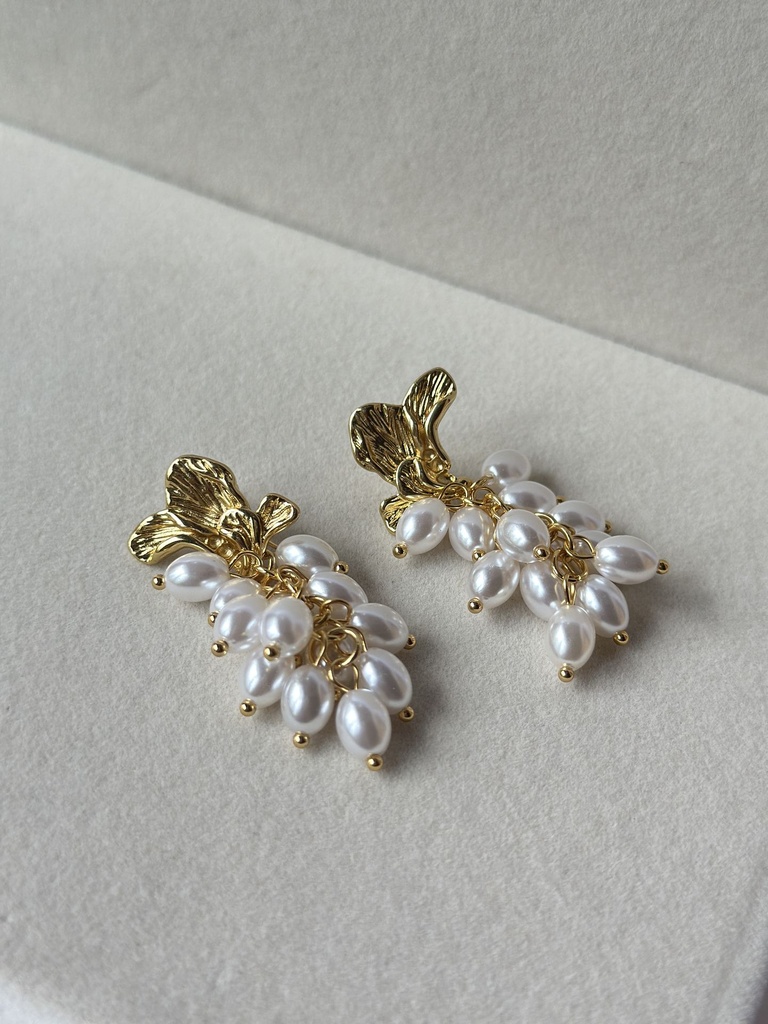 Pearl Blossom Drop Earrings