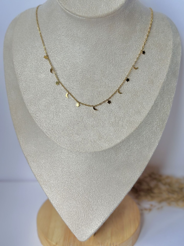Celestial Moon & Star Charm Necklace