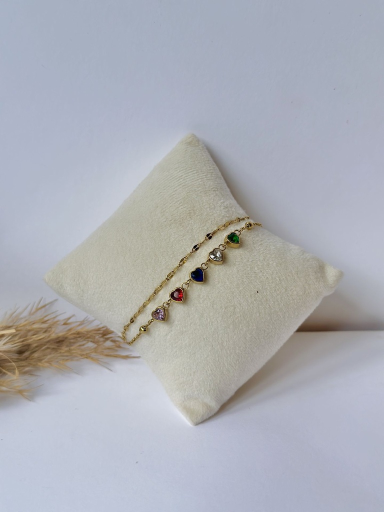 Rainbow Heart Bracelet