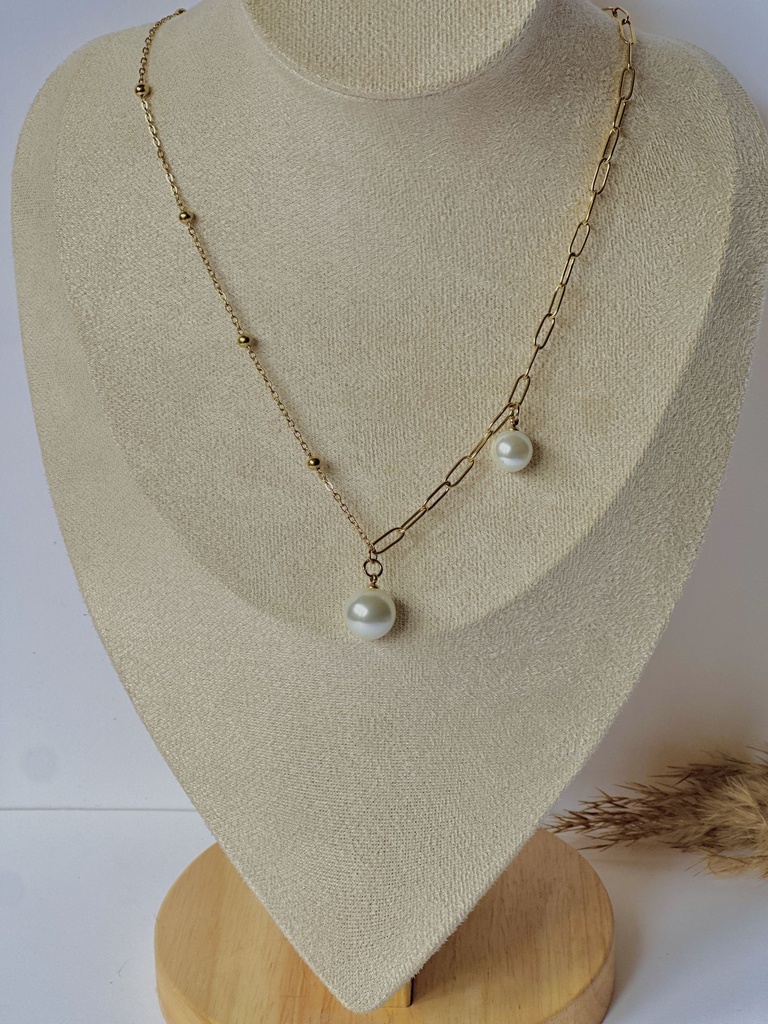 Pearl Duo Link Necklace