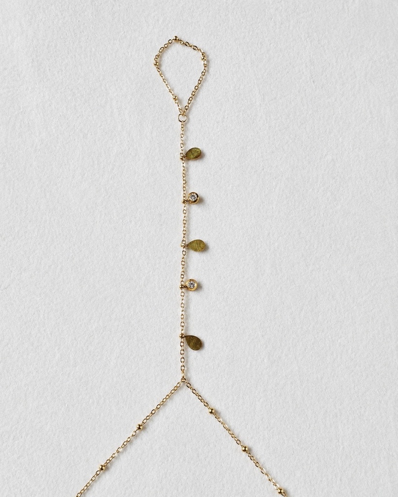 Golden Leaf Hand Chain