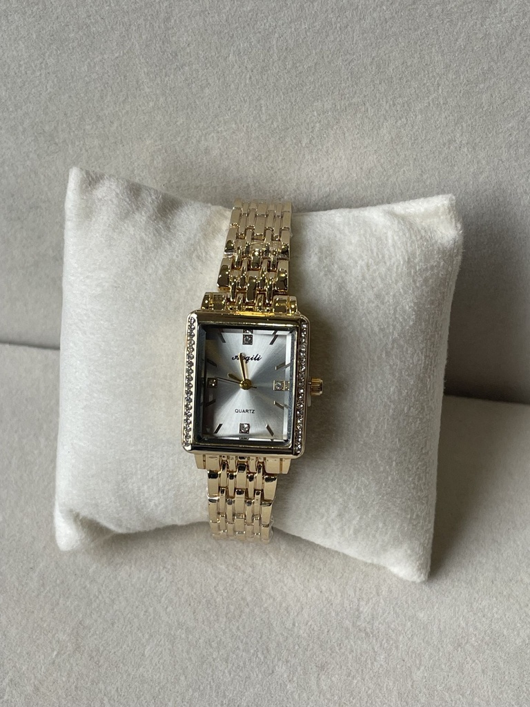 Gold square watch