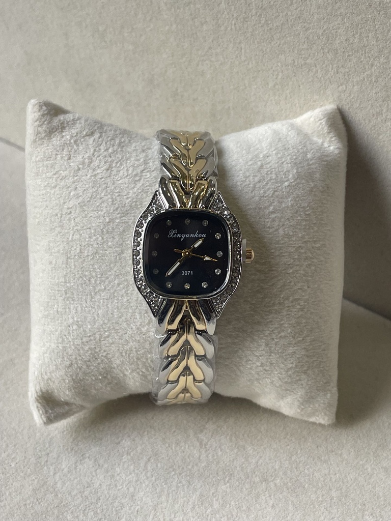 Silver and Gold square watch