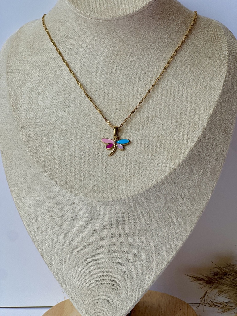 Pastel Dragonfly Necklace