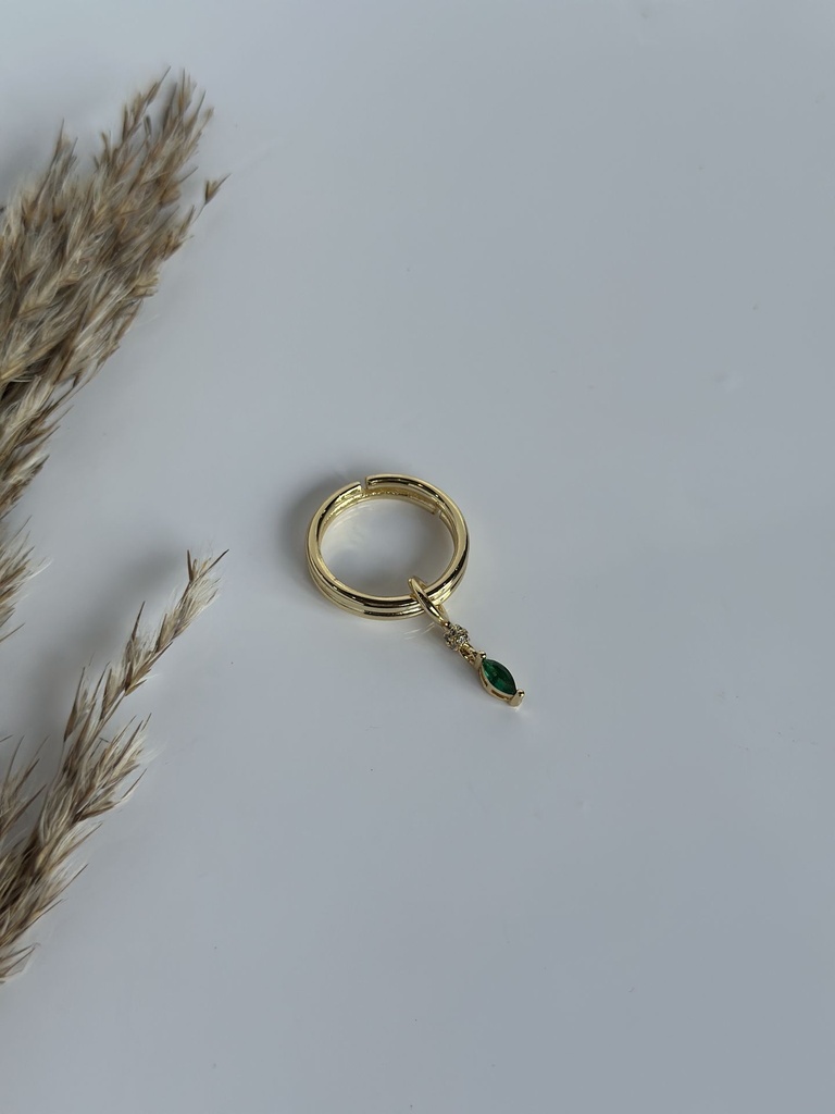 Emerald  Crystal Drop  ring