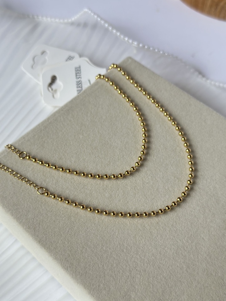 Golden bead anklet