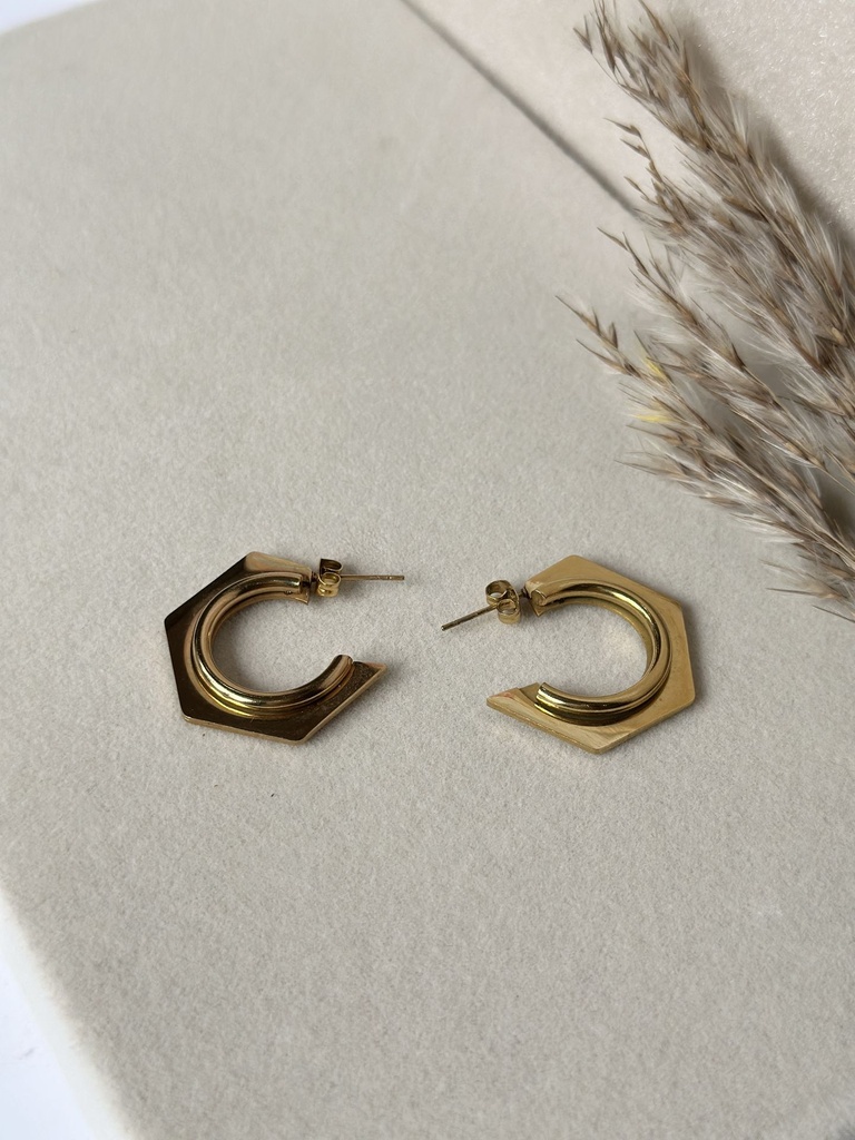 Geo Hoop Earrings