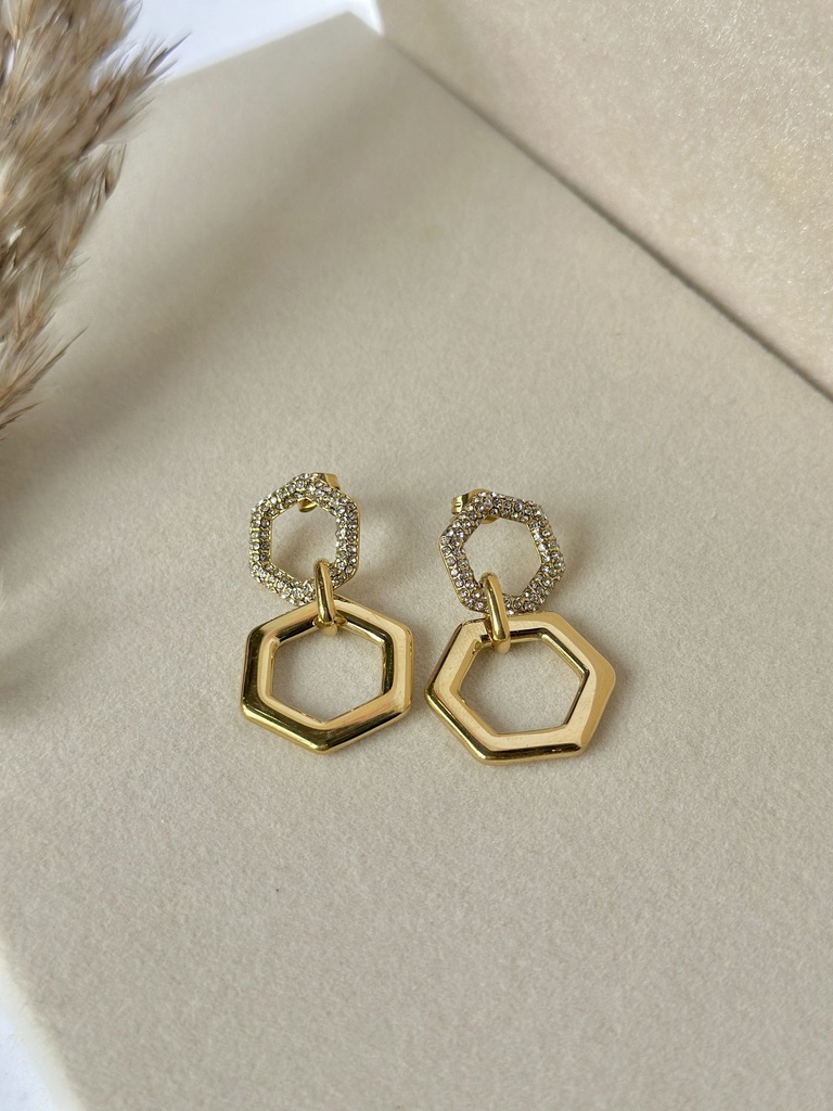 Hexa Glow Drop Earrings
